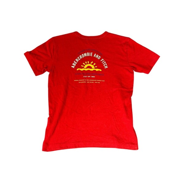 Vintage Abercrombie Fitch Red West Coast Classic Surf Tee Men's S‎ Single Stitch - Picture 2 of 8